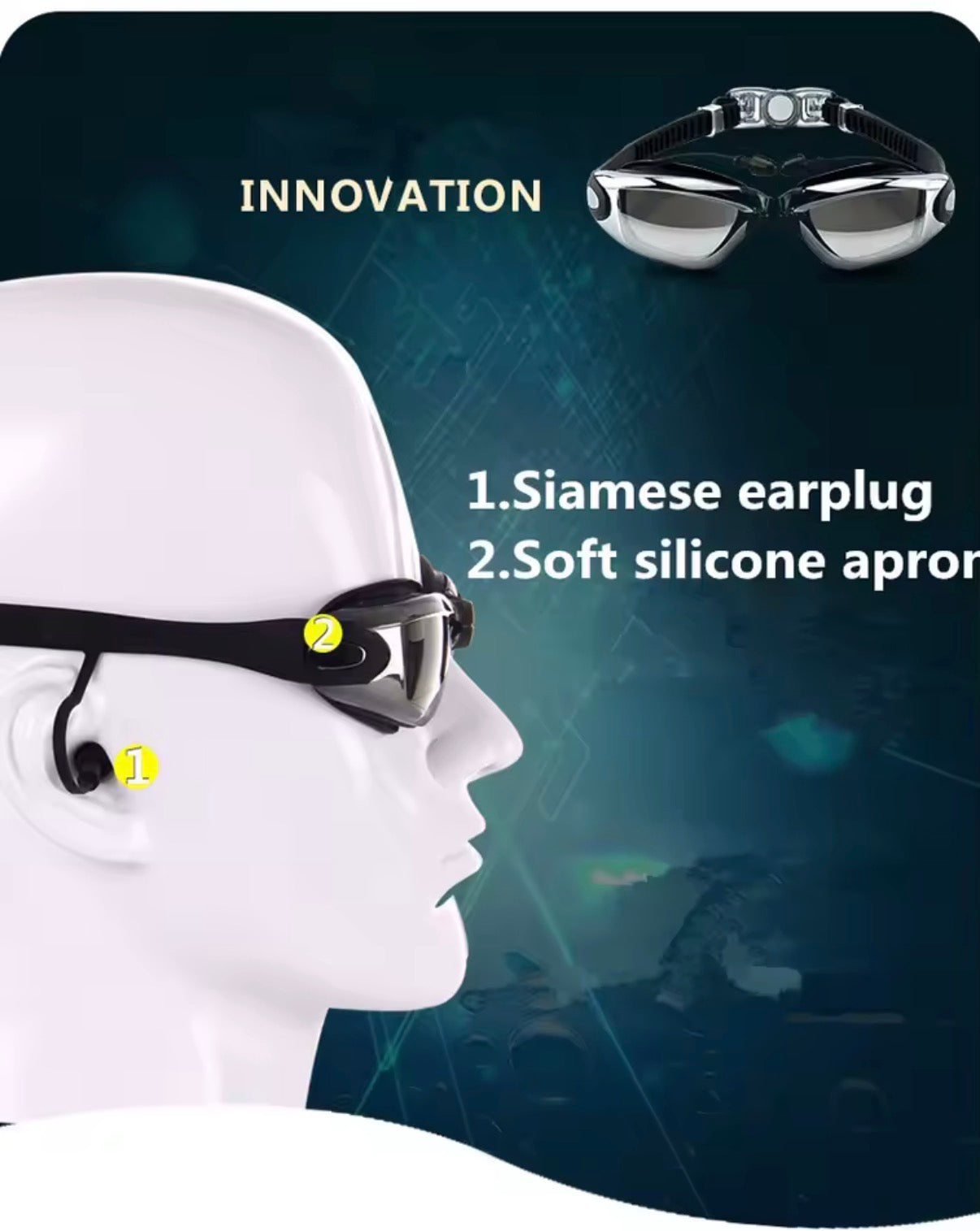 Anti-Fog Detachable Strap Swimming Goggles